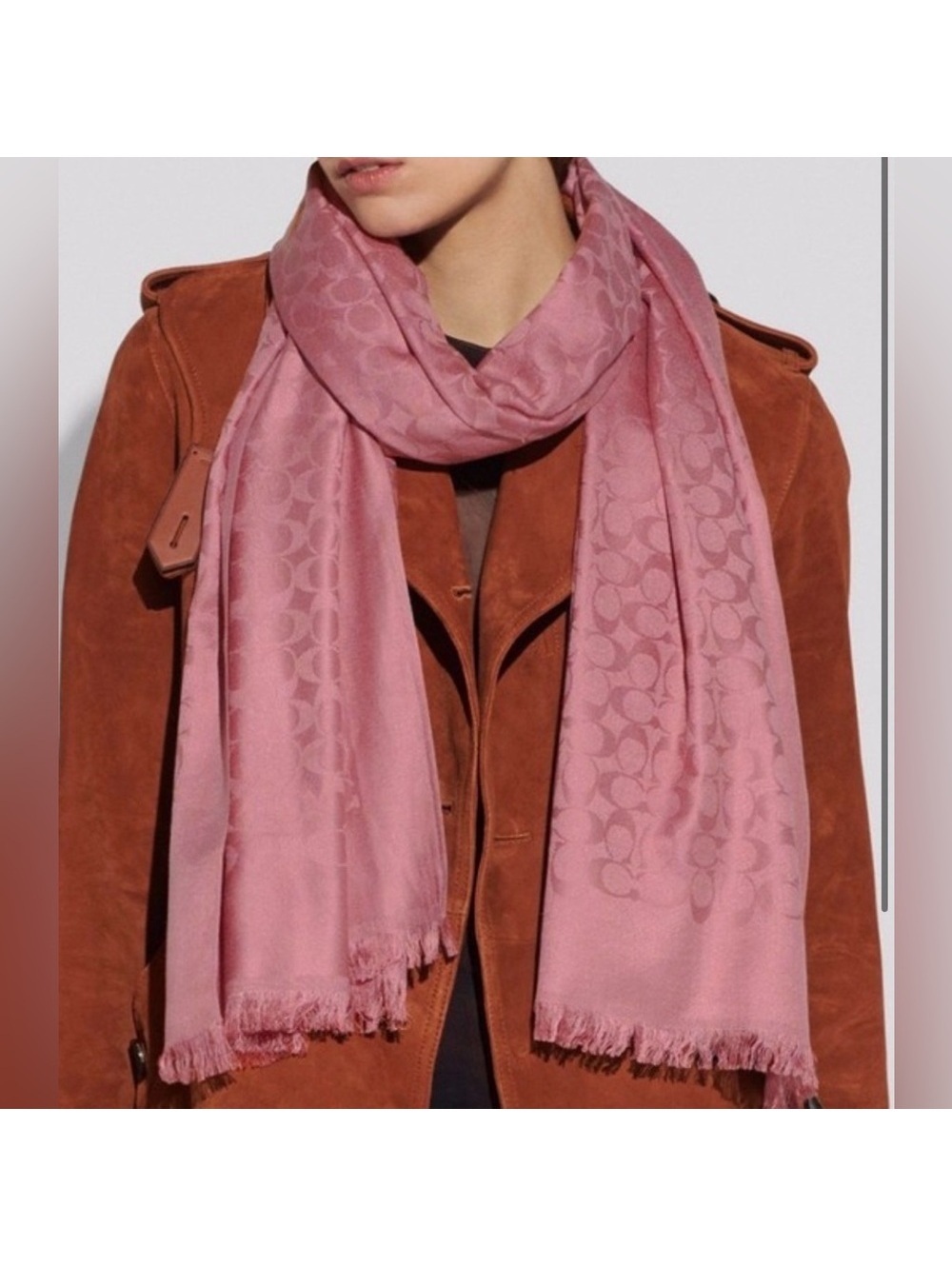 NWT Coach Pink Monogram Scarf
